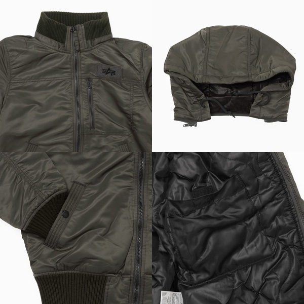 *美品* ALPHA フーデットリブジャケット TA1571 サイズ-L- 楽天市場】アルファ ジャケット TA1571 中綿 フーデッド リブ