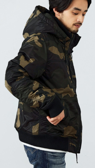 アルファ/Alpha-TA1571 フーデッドリブジャケット/ARMY